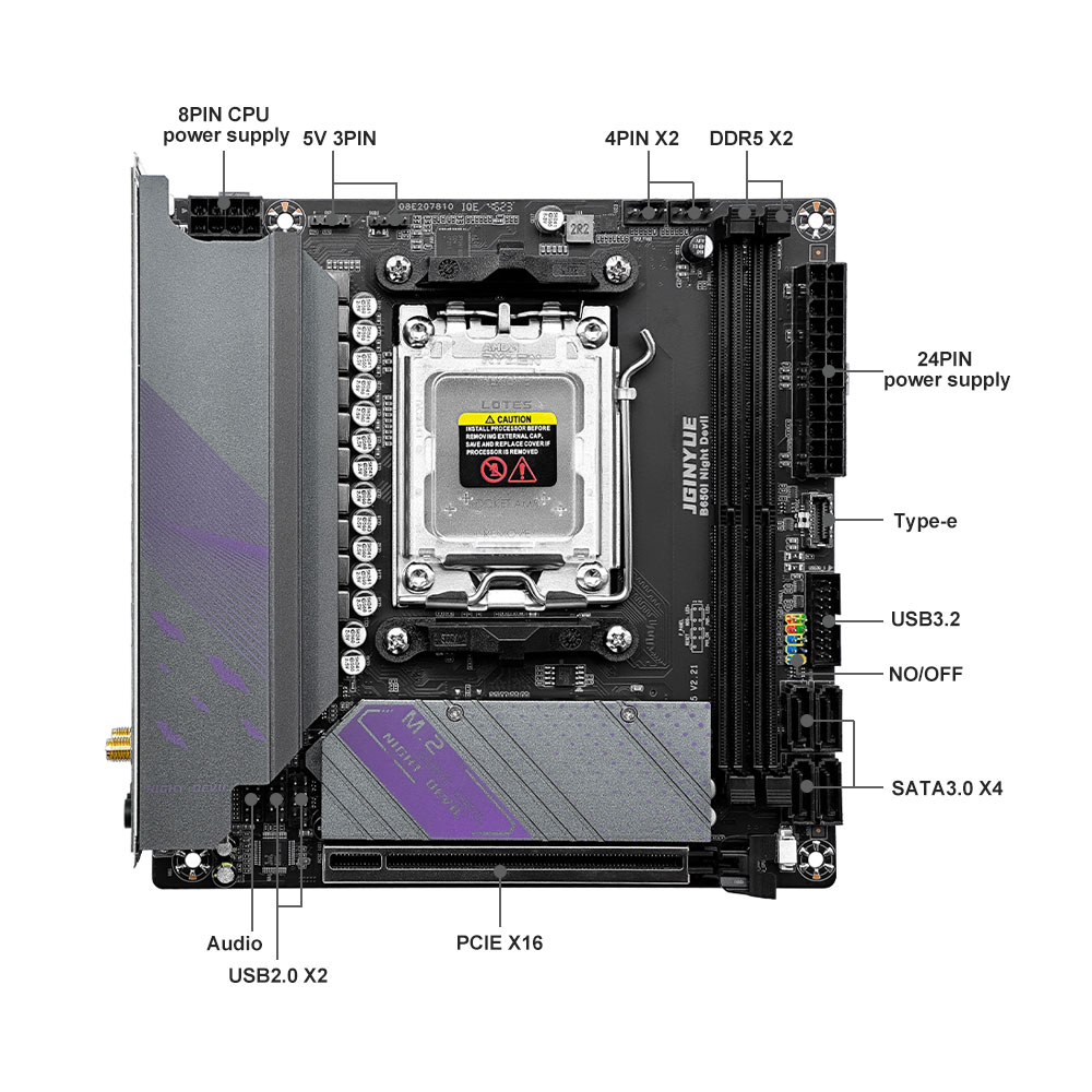Материнская плата JGINYUE B650 – обзор и цена X870E Atx Motherboard